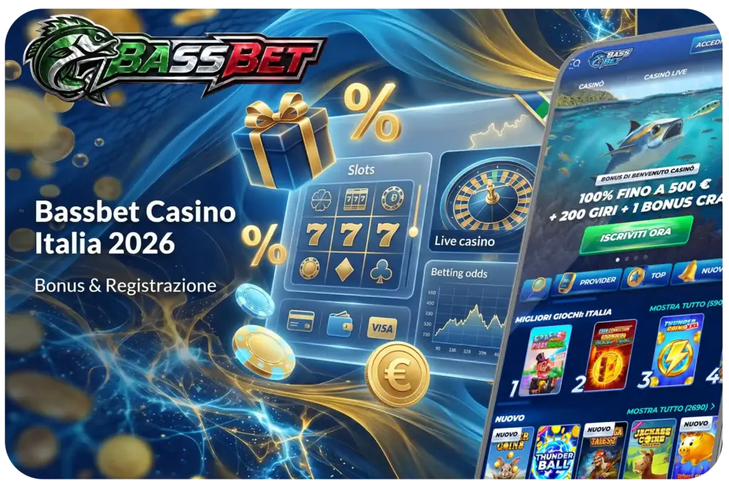 Piattaforma Bassbet Casino Italia con bonus, registrazione online e interfaccia moderna di gioco